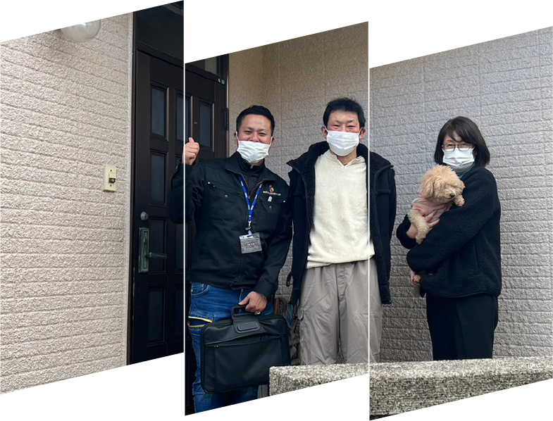 塗装後のお客様との写真