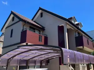 下関市 破風、雨樋、胴差など付帯部の細かな部分まで塗装した外壁塗装